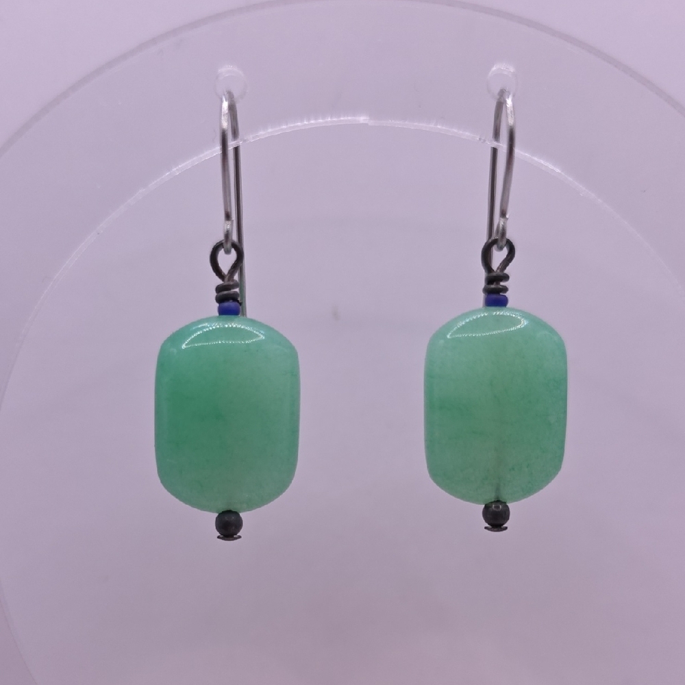 Elegant Green Gemstone Dangle Earrings